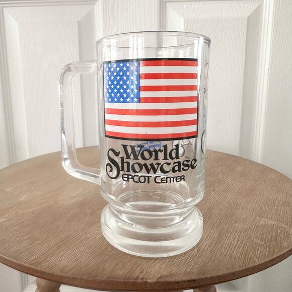 Disney Parks World Showcase Epcot Center American Adventure Mickey Clear Glass - Picture 3 of 6